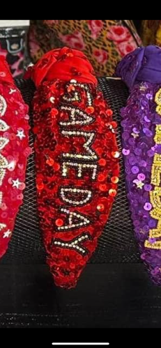 GAMEDAY Red Sequin Headband