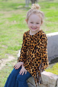 Crocket Fringe Cheetah Top