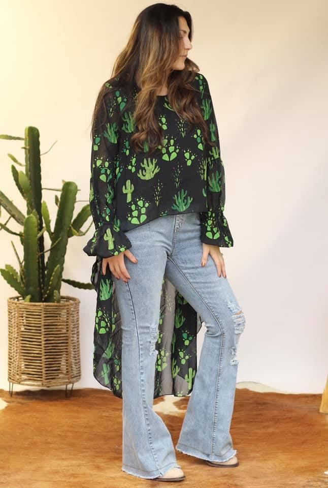 Distressed Denim Flare